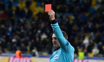 Referee shows red card